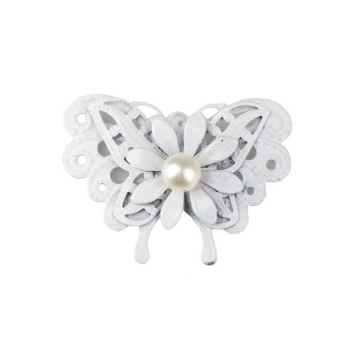 FARFALLINA BIANCA METALLO CON